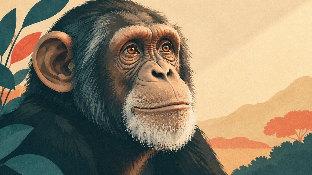 Illustration zur Meldung: Mit 54 Jahren sieht Schimpanse Pierre nach einer Staroperation wieder