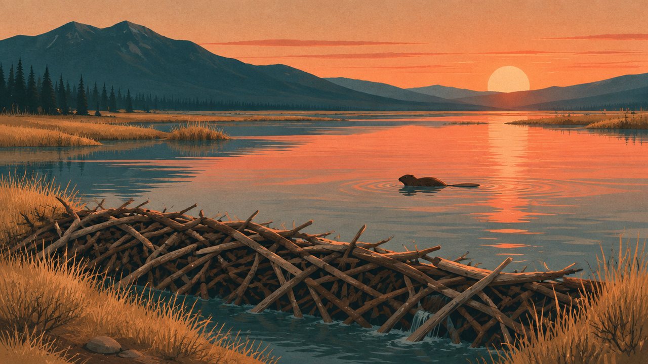 Illustration zur Meldung: Oregon schützt Biber per Gesetz, weil ihre Dämme gegen Dürre und Waldbrand helfen