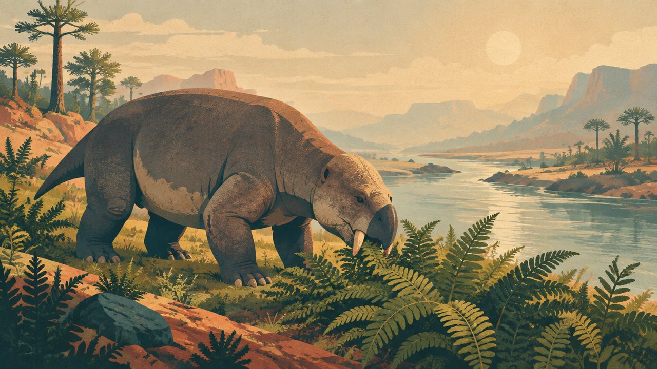 Illustration zur Meldung: Ein Pflanzenfresser aus Tansania zeigt: Die ältesten Dinosaurier sind womöglich jünger als gedacht