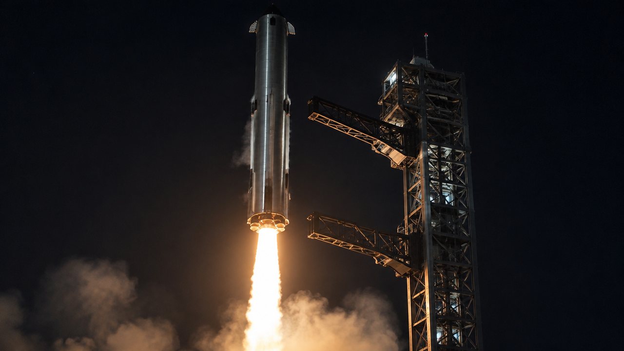 Bild zur Meldung: SpaceX will beim nächsten Starship-Test erstmals beide Raketenstufen auffangen