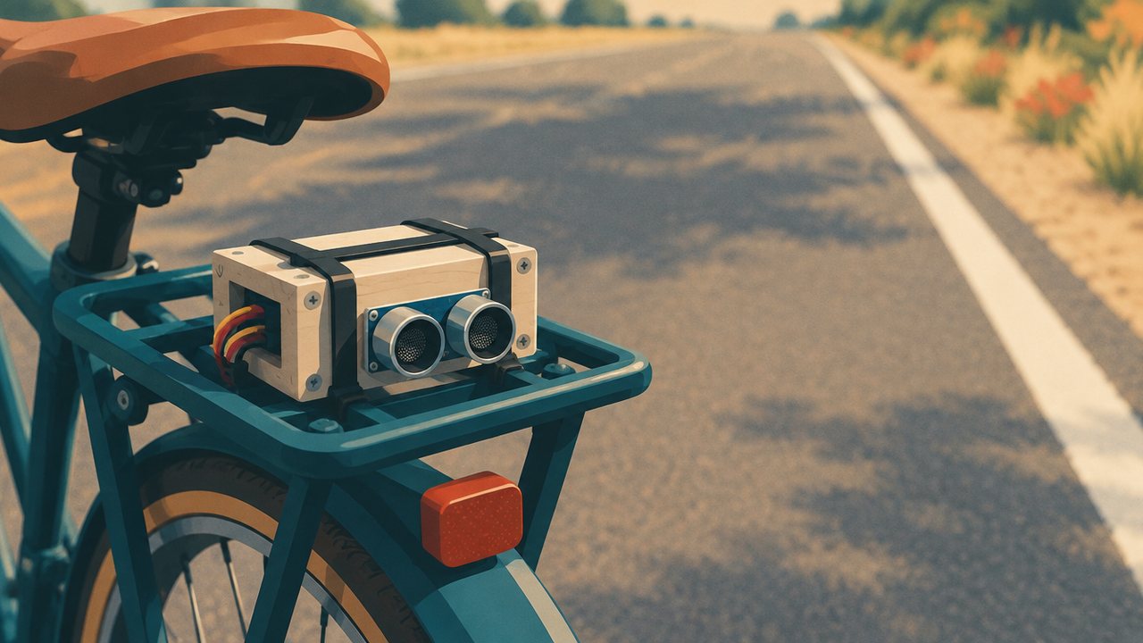 Illustration zur Meldung: Zwei Achtklässler messen, wie knapp Autos sie überholen, und bekommen einen Radweg